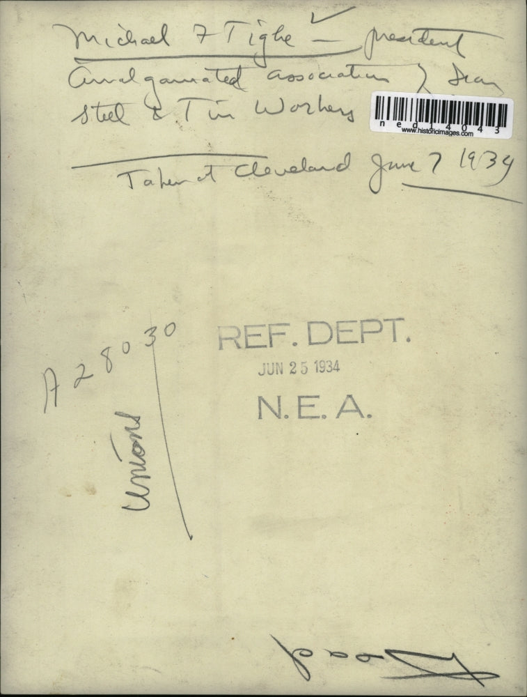 1934 Press Photo Michael F Tighe