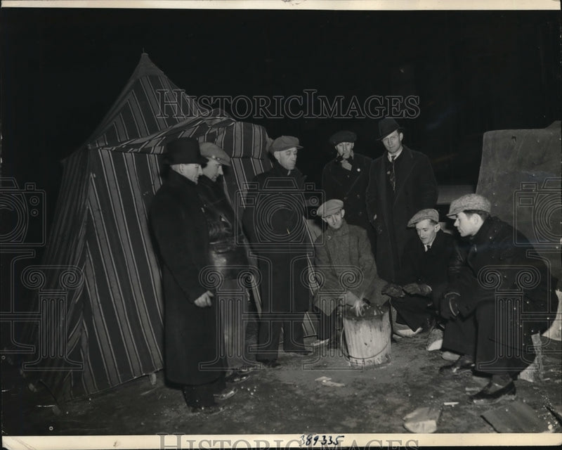 Load image into Gallery viewer, 1937 Press Photo Pickets at General Motors Plant in Tent at Owasha Ontario
