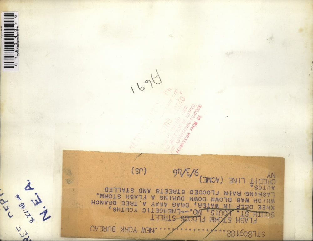 1946 Press Photo South Street St Louis Missouri Flooding Relief Efforts