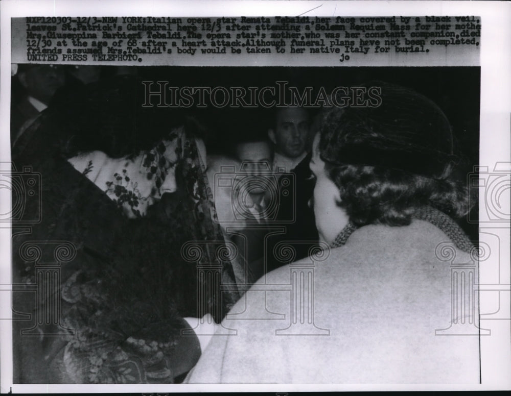 1957 Media Photo New York Italian Opera Star Renata Tebaldi