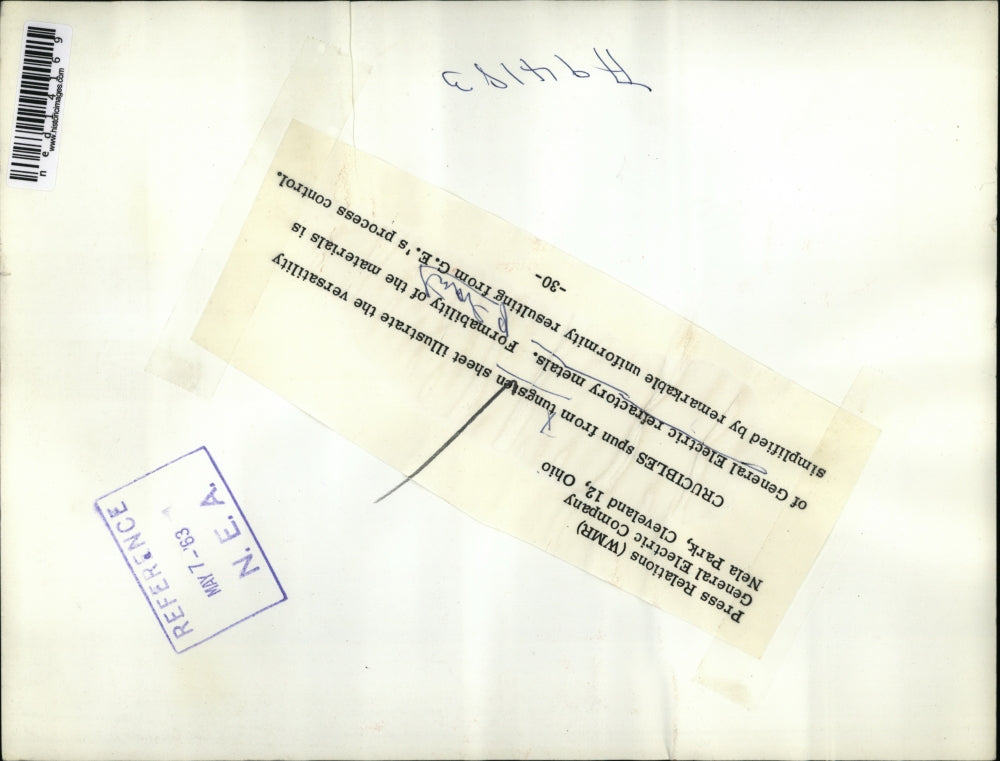 1963 Media Photo General Electric Crucibles