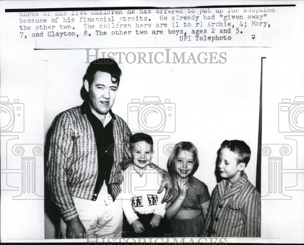 1961 Media Photo Darroll Barr Offers Children for Adoption Archie Mary & Clayton