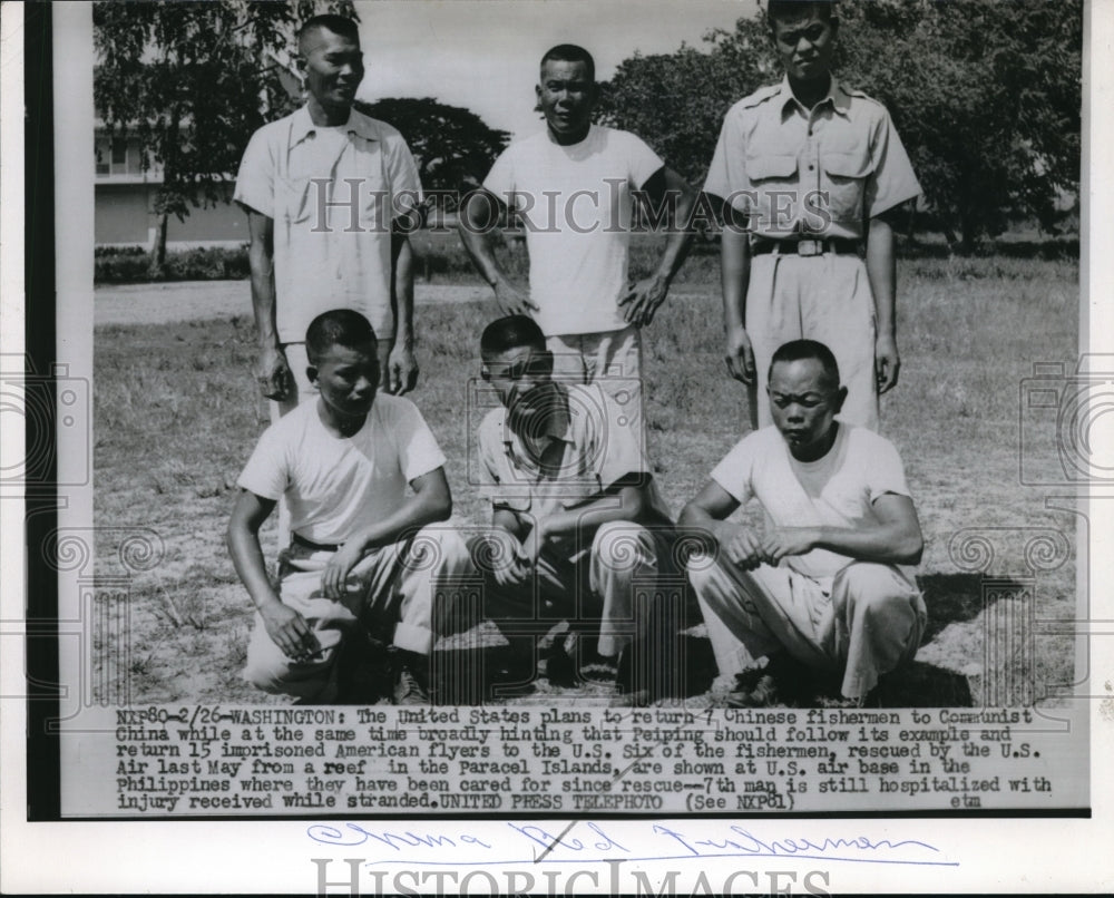 1955 Media Photo WashChinese fishermen at US air base in Philippines