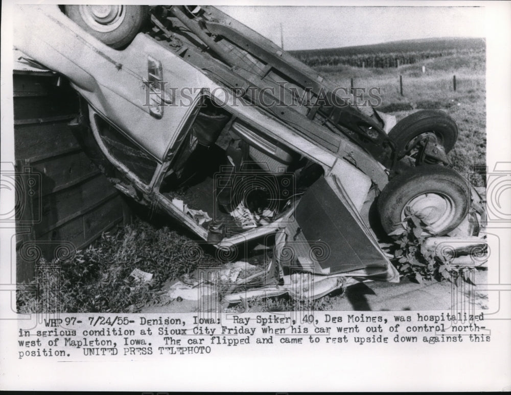 1955 Media Photo Denison, Ohio Ray Spiker automobile Crash