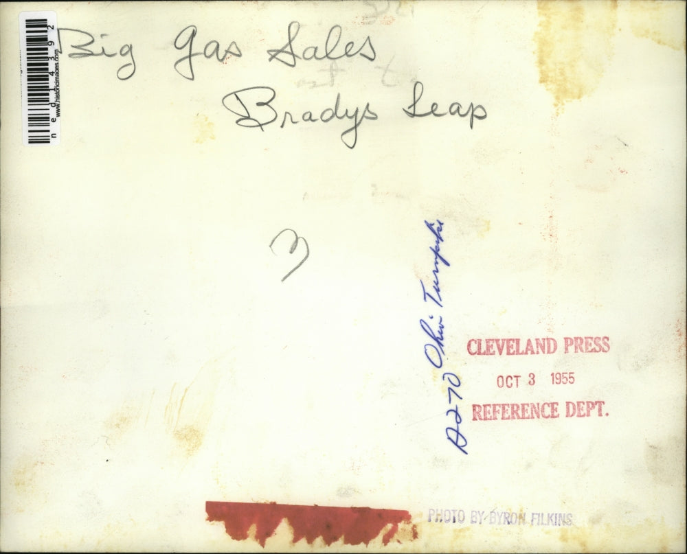 1955 Media Photo Automobiles in Line at Gasoline Pumps