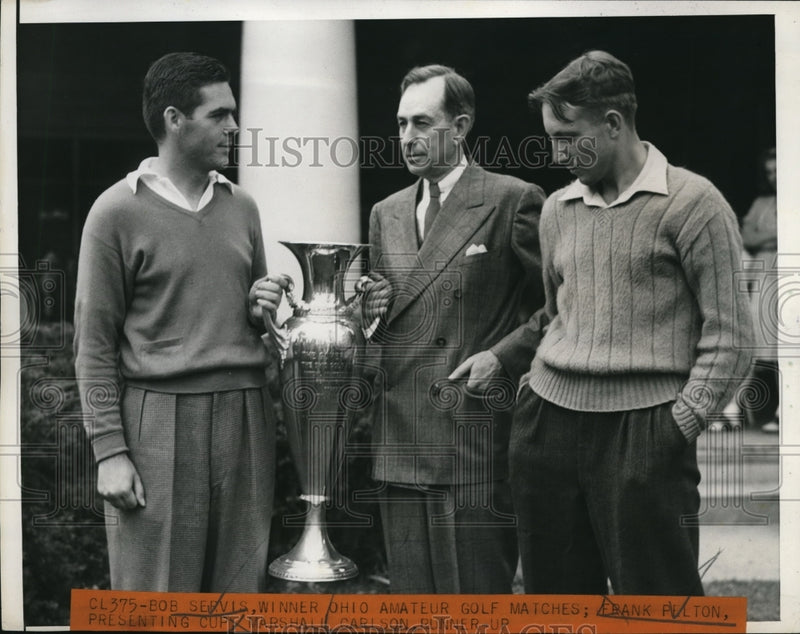 Load image into Gallery viewer, 1940 Media Photo Bob Servis Ohio Amateur Golf Match F Fulton Marshall Carlson
