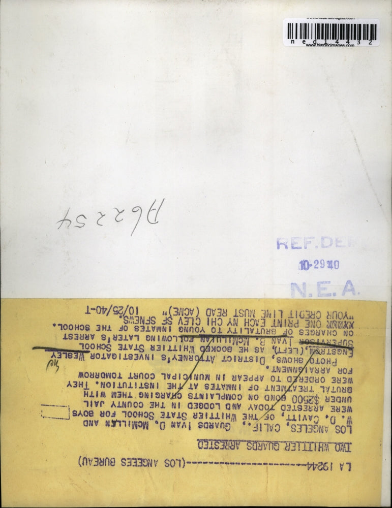 1940 Media Photo Ivan D McMillan and Investigator Wesley Engstrom