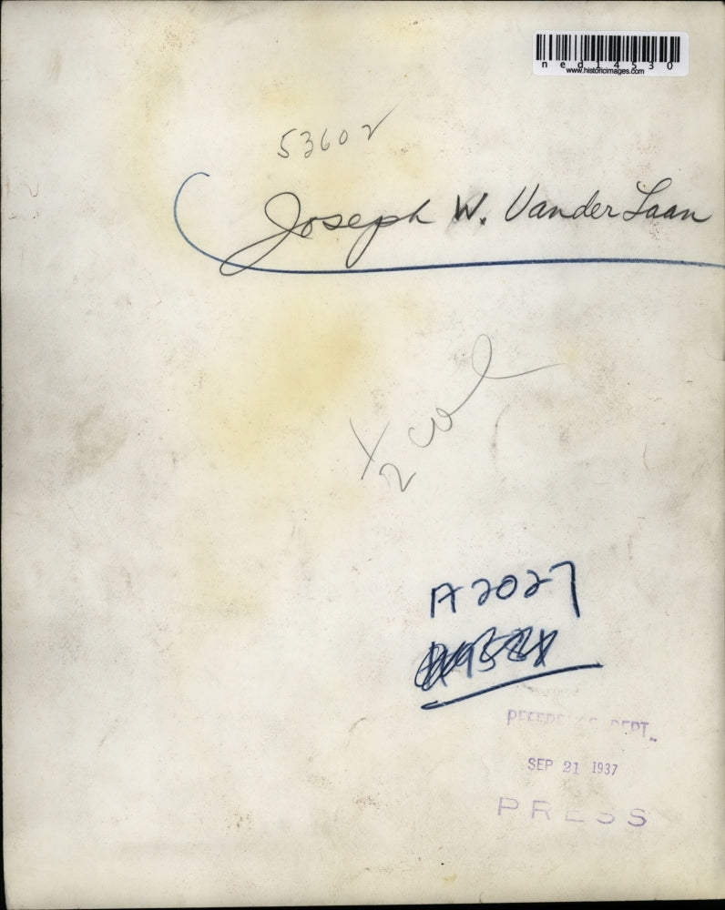 1937 Press Photo Joseph W. Vanderlaan