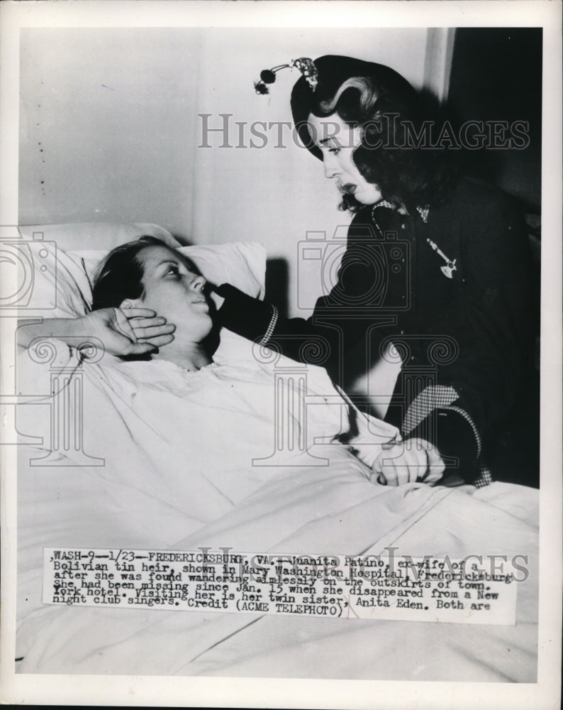 1950 Press Photo missing Juanita Patino with twin sister Anita Eden found- Historic Images