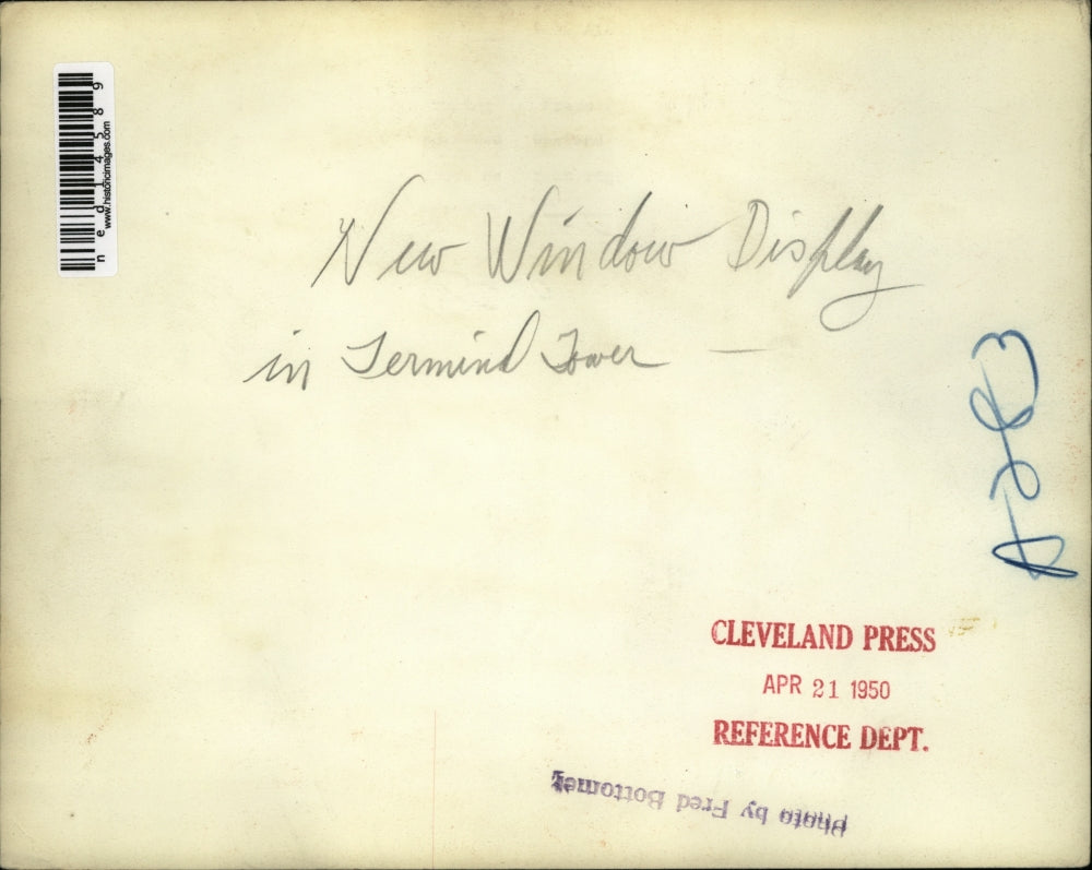 1950 Media Photo National City Bank Window Display in Terminal Tower