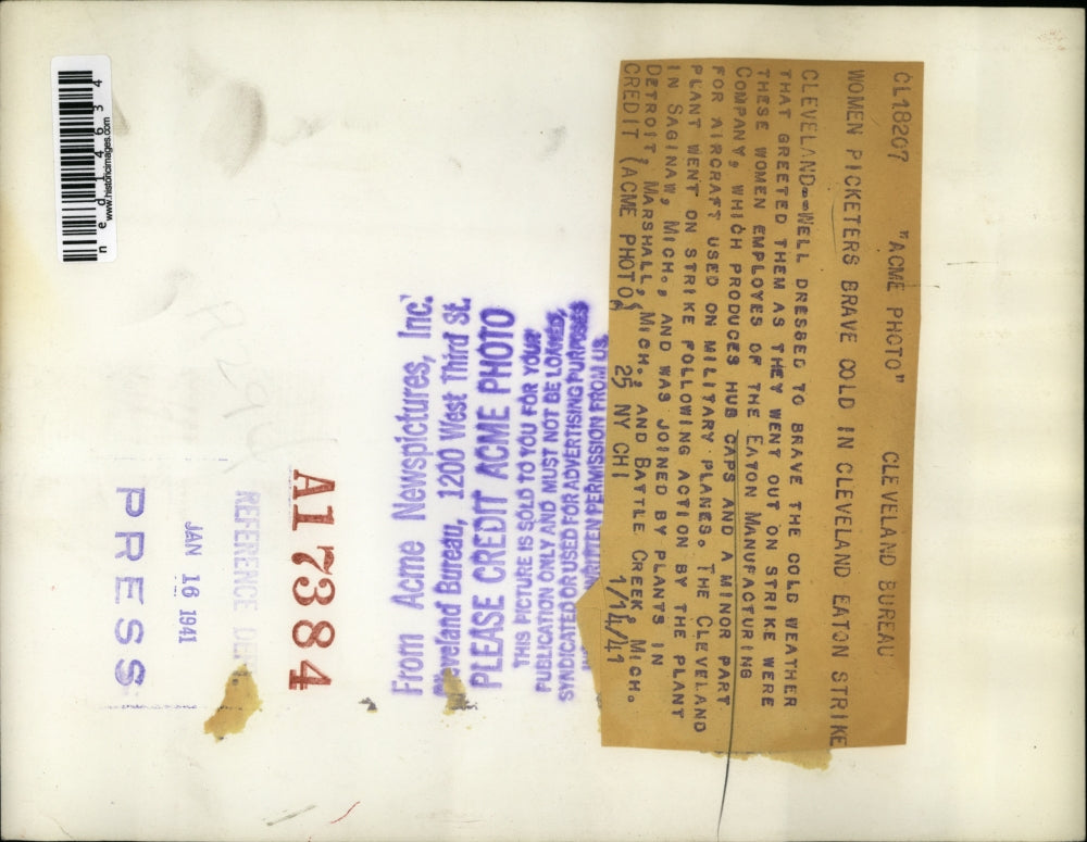 1941 Media Photo Woman Picketing Eaton Manufacturing Company Cleveland Strike