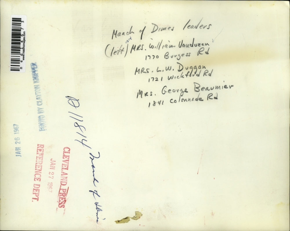 1967 Media Photo March of Dimes Leaders William Vaudveen, L.W. Duggan, Beaumier