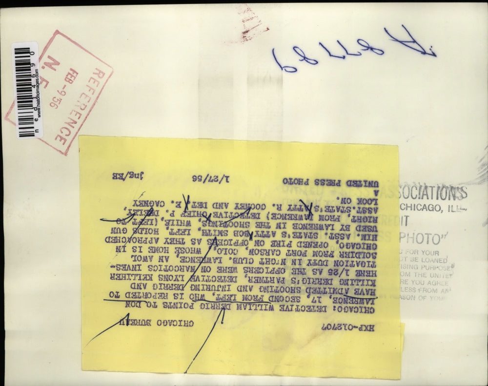 1956 Media Photo Chicago Det William Derrig points to Don Lawrence who admitted