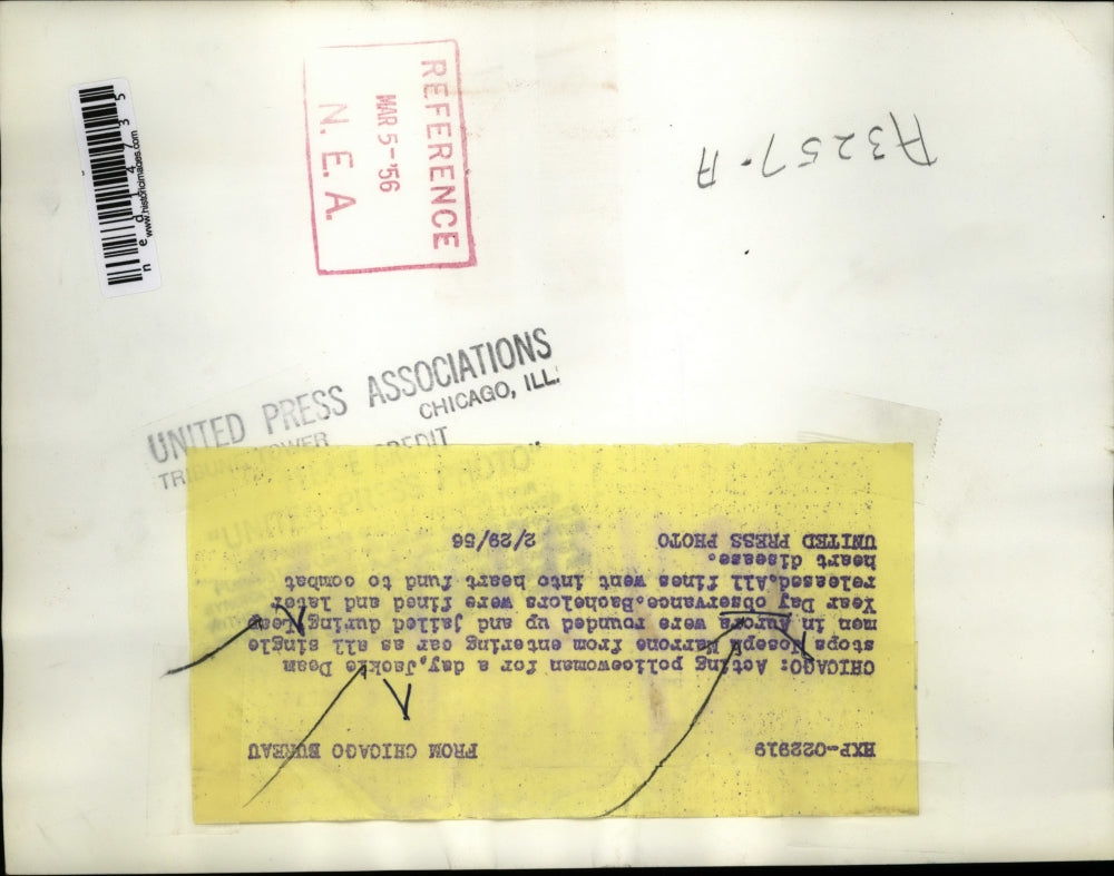 1956 Media Photo Chicago Jackie Dean & Joseph Marrone at a taxi