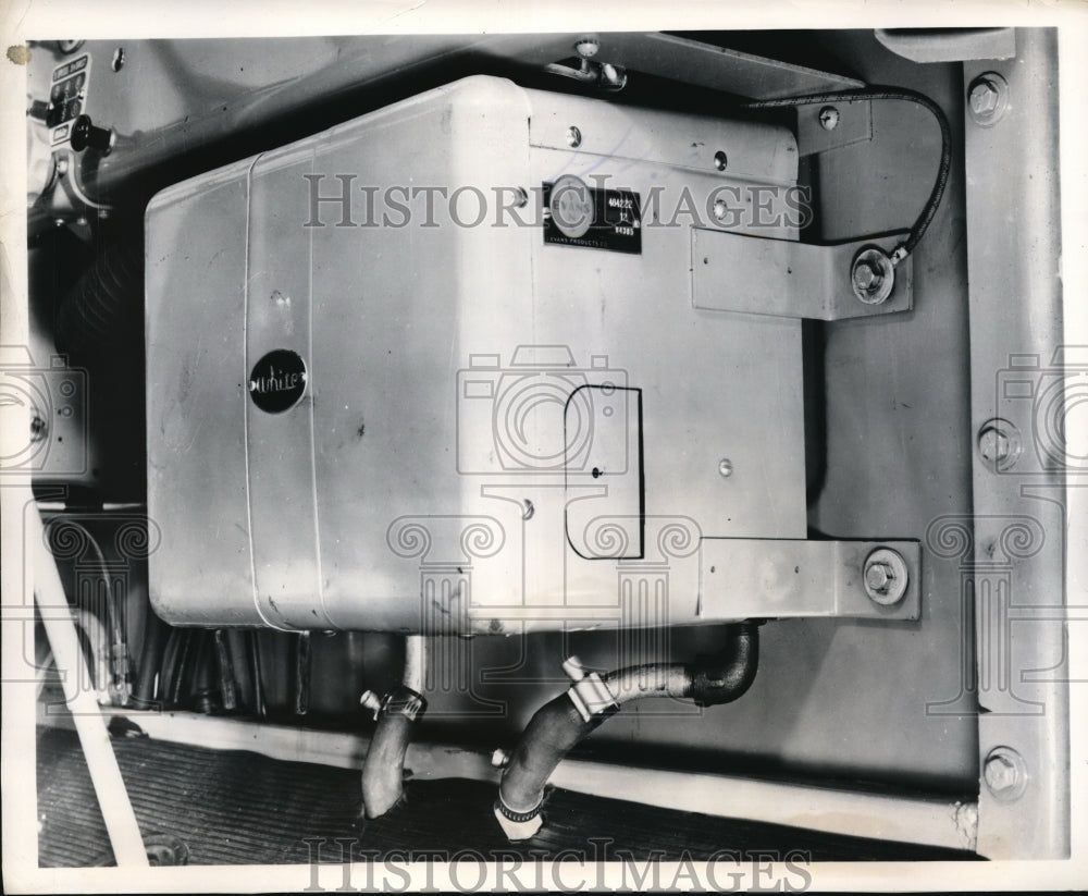 1954 Press Photo 3000 series White Motor trucks  with heater/ defroster units- Historic Images