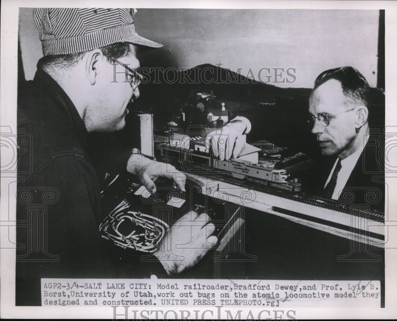 Load image into Gallery viewer, 1954 Media Photo Salt Lake City Utah model RR Bradford Dewey &amp; Prof LBorst
