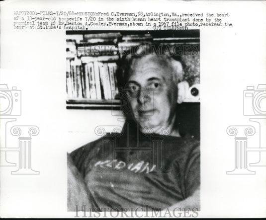 1968 Media Photo Houston Tex. Fred C Everman ,6th ever heart transplant reciepen