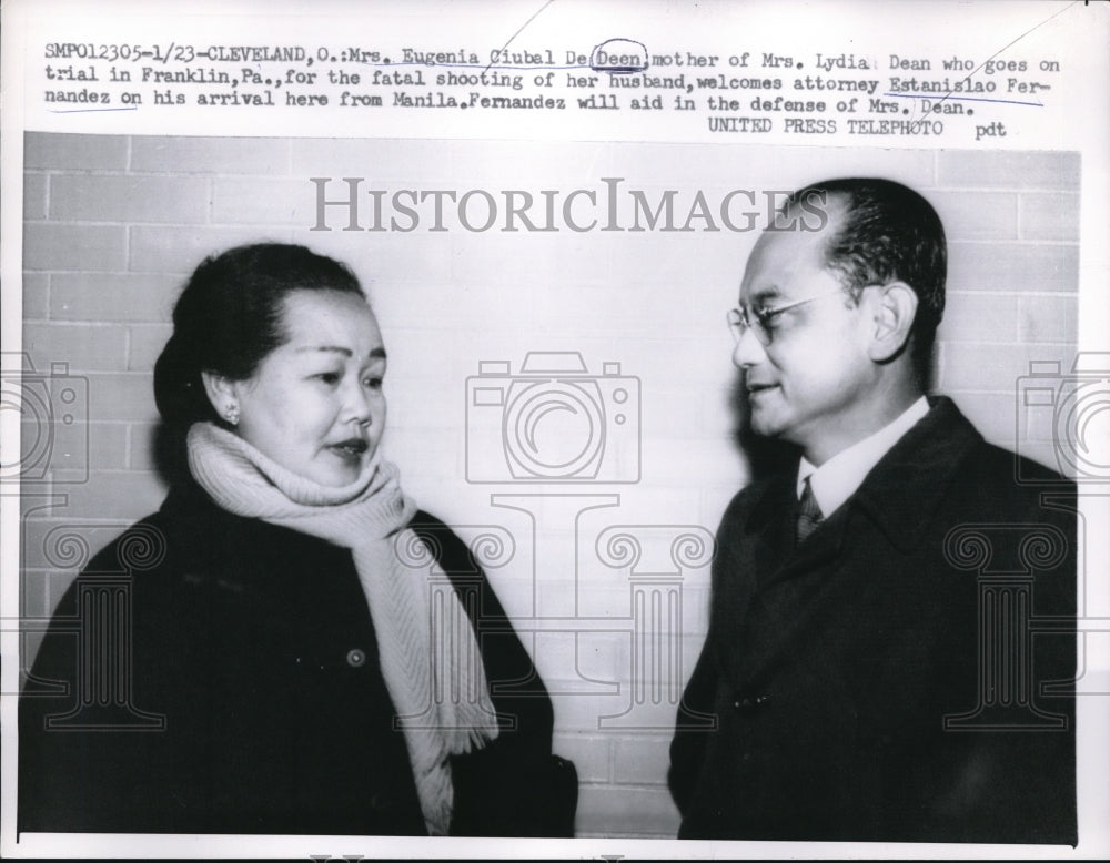 1958 Media Photo Cleveland OhioMrs Eugenia Ciubal De Deen & atty EFernandez
