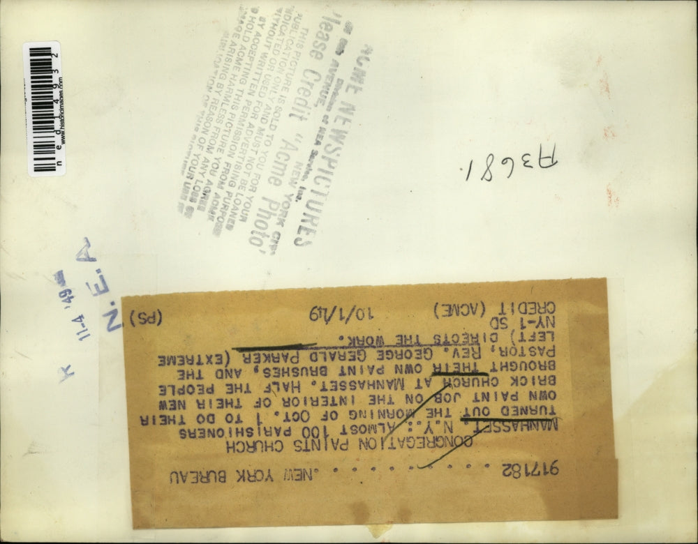 1949 Media Photo Manhasset NY almost 100 parishioners turned out to do own