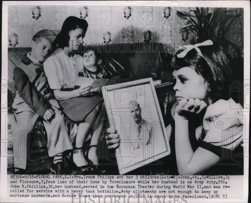 1950 Media Photo Military Wife Mrs John Phillips Faces Foreclosure Long Island