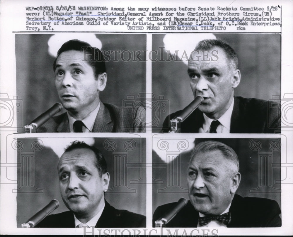1958 Media Photo P Christiani H Dotten J Bright O Buck Senate Rackets Committee