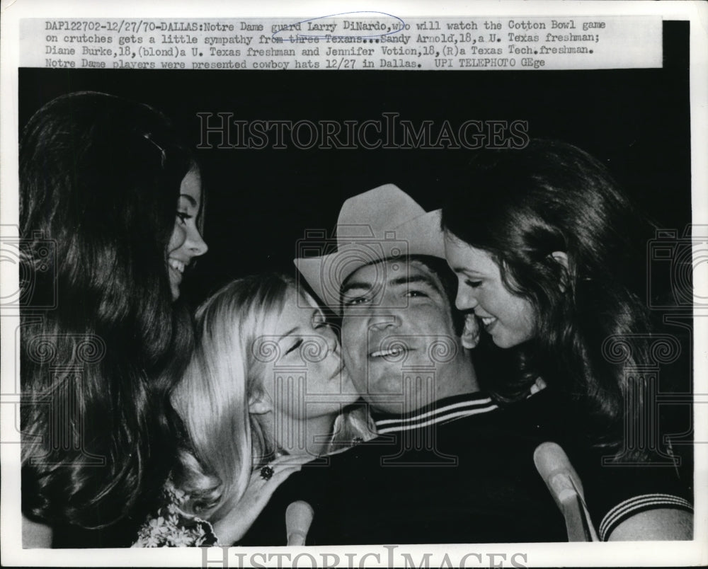 1970 Media Photo Dallas Notre Dame Guard Larry Dinardo will watch Cotton Bowl