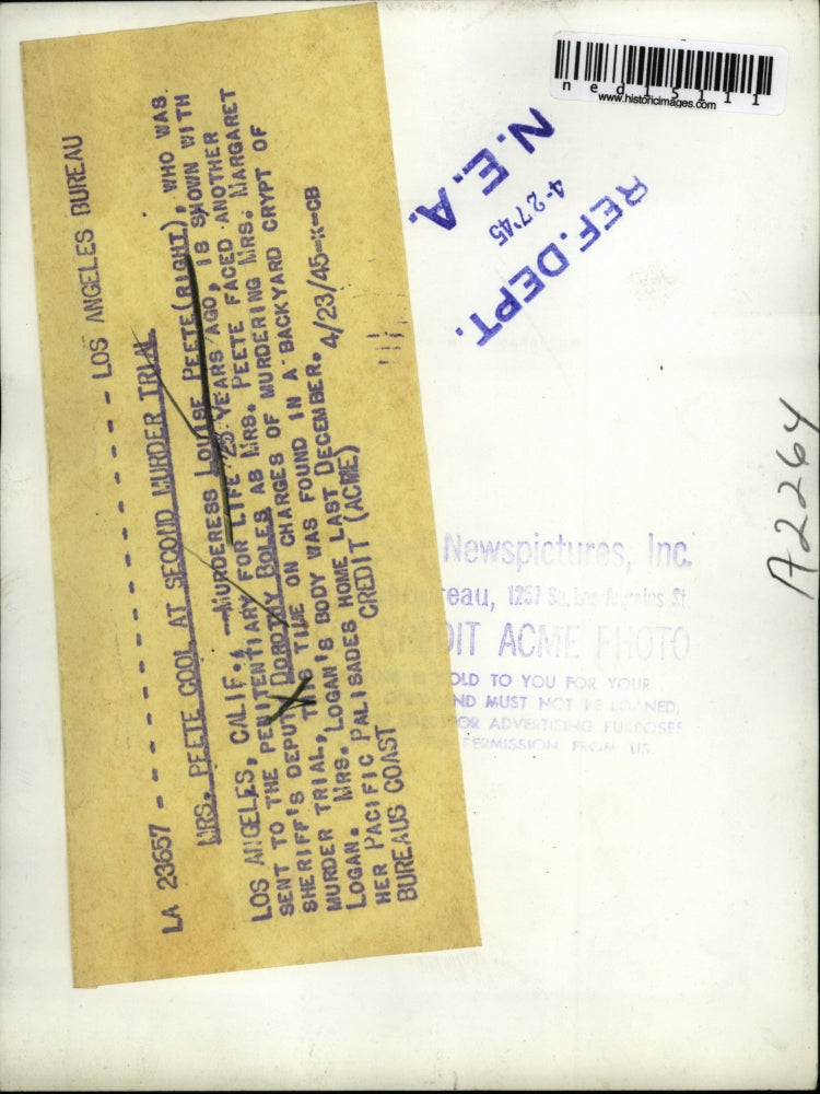 1945 Media Photo Louis Peete Goes On Trial Again For Another Murder