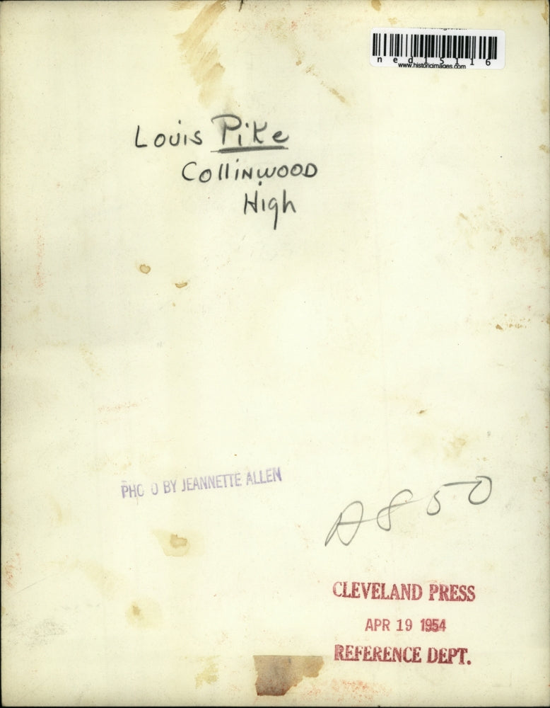 1954 Media Photo Louis Pike of Collinwood High