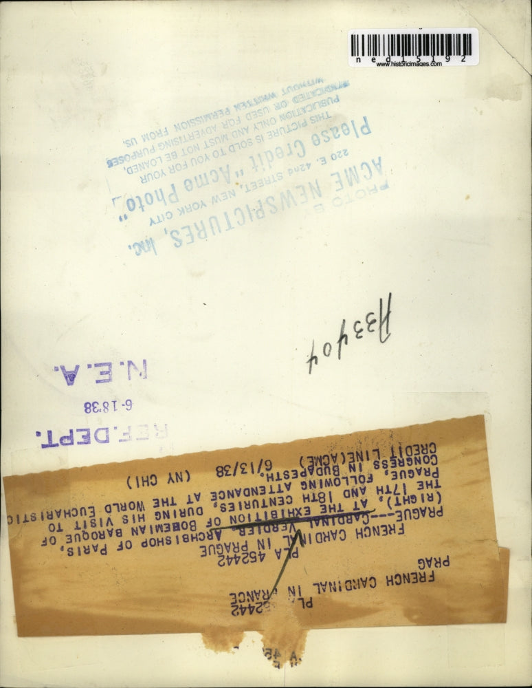 1938 Press Photo Cardinal Verdler At The Exhibition Of Bohemian Baroque