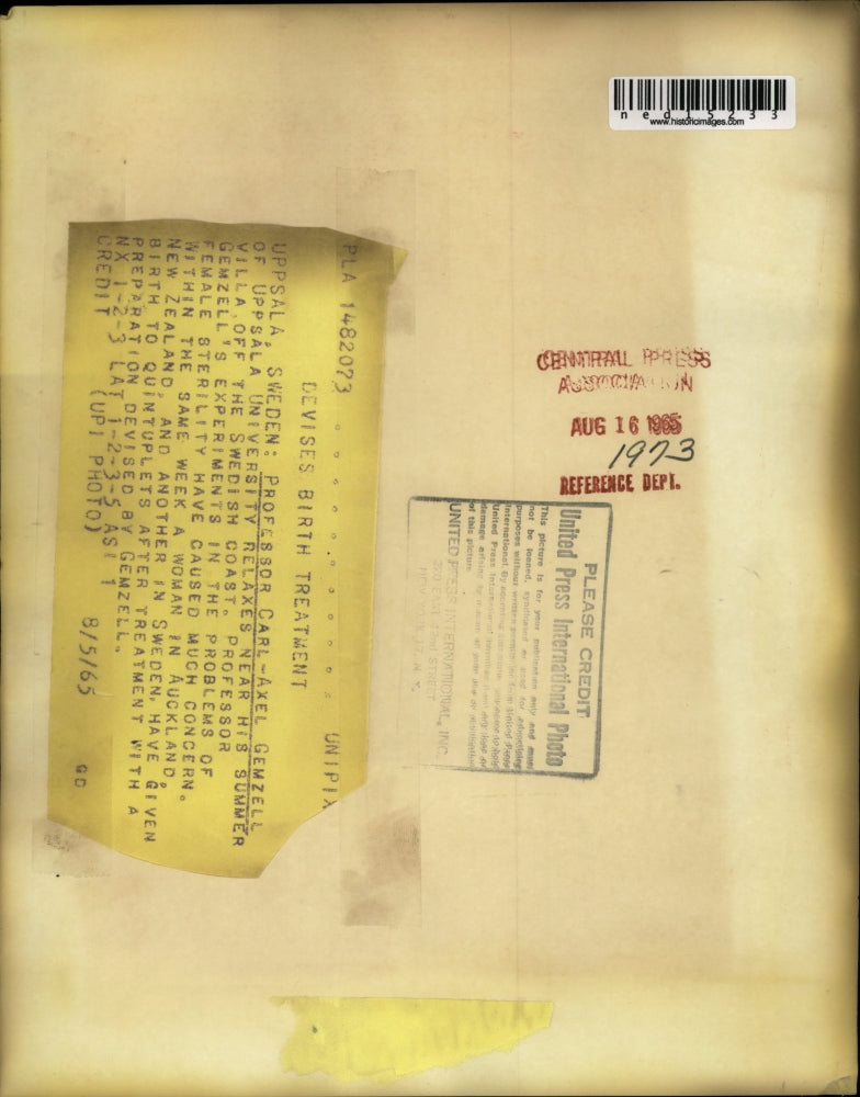 1965 Media Photo Swedish Uppsala University Professor Carl-Axel Gemzell