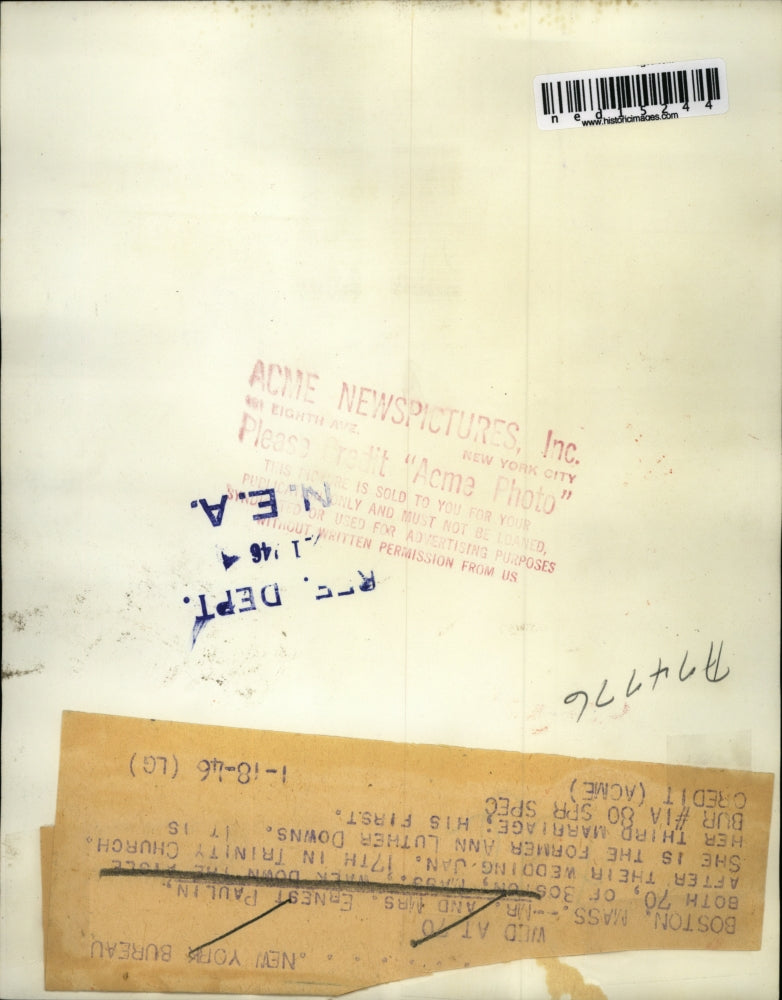 1946 Media Photo Mr. And Mrs. Ernest Paulin Are Getting Married AT 70 Years Old