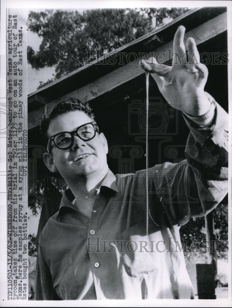 1962 Press Photo Billie Sol Estes, bankrupt West Texas Agriculture Tycoon