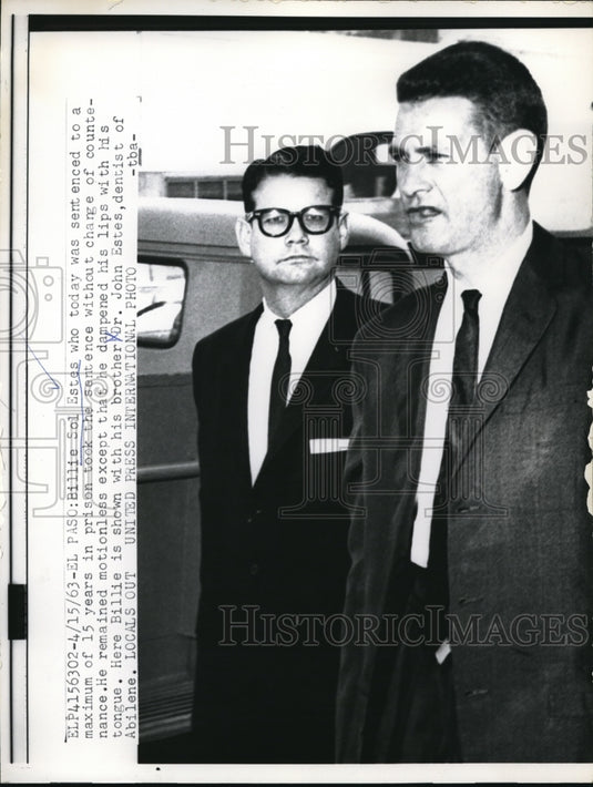 1963 Press Photo Billie Sol Estes, brother, Dr. John Estes - ned15318