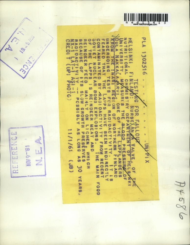Load image into Gallery viewer, 1961 Media Photo Helsinki Finland Nurse Anna Valve &amp; Oula Nakkalajarvi
