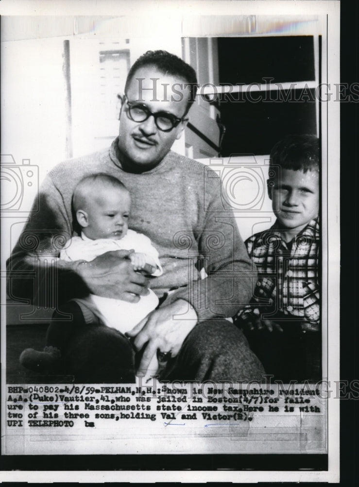 Load image into Gallery viewer, 1959 Media Photo Pelham NH AA Duke Vautier &amp; sons he was jailed for tax evasion
