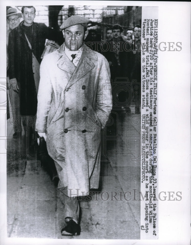 1957 Media Photo Venice Italy Natalino Del Duca fortune teller at murder trial