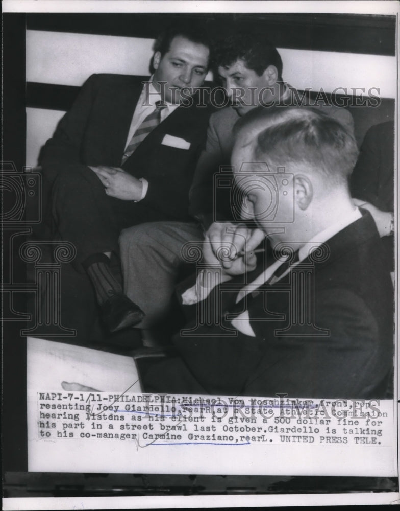 Load image into Gallery viewer, 1955 Press Photo Philadelphia Pa Michael Von Moschzinker, Joey Giamriello
