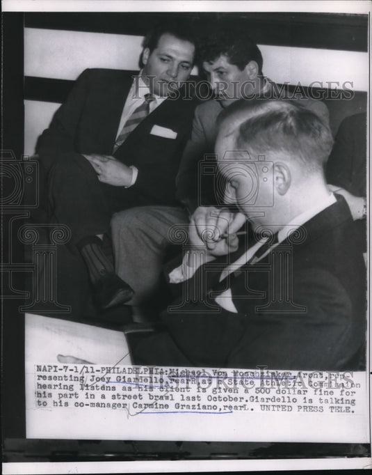 1955 Press Photo Philadelphia Pa Michael Von Moschzinker, Joey Giamriello