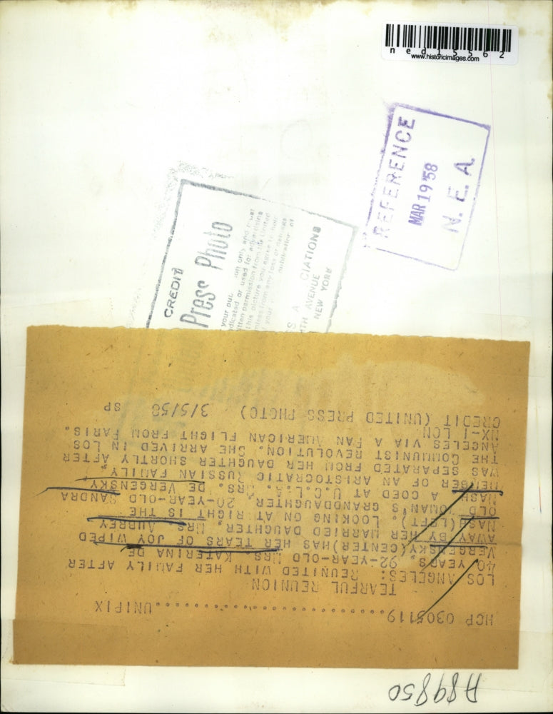 Load image into Gallery viewer, 1958 Media Photo La Calif. Mrs Katerina DeMergensky, Mrs A Nash, Sandra Nash

