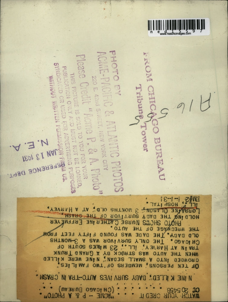 1931 Press Photo Nurse Catherine Erffmeyer & baby Lorraine Olason