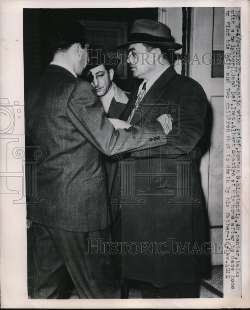 1949 Media Photo Detroit Mich Newton Einstandig found wife & kids shot dead