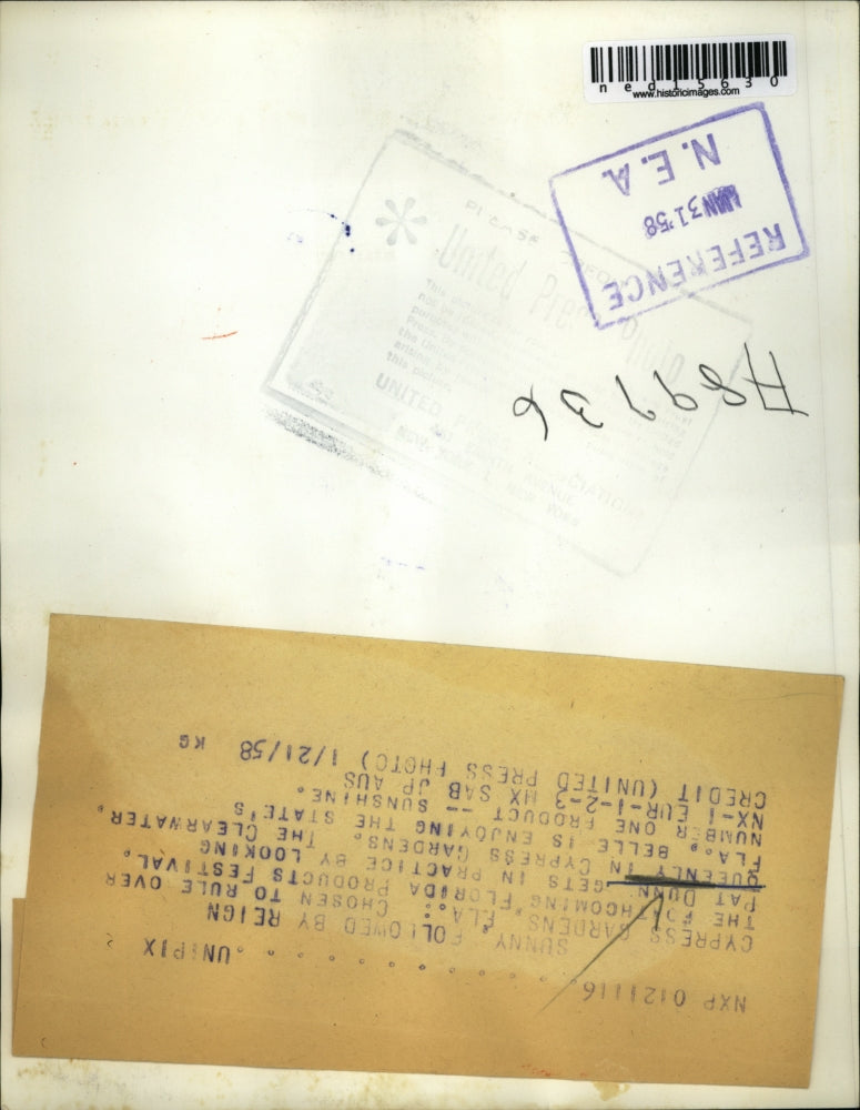 1958 Media Photo Cypress Gardens Fla Pat Dunn for festival