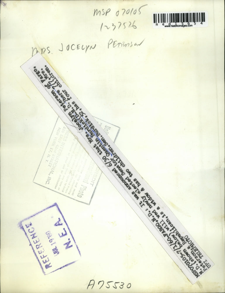 1960 Media Photo Fargo ND Mrs Jocelyn Peterson will wed Sen Quentin Burdick