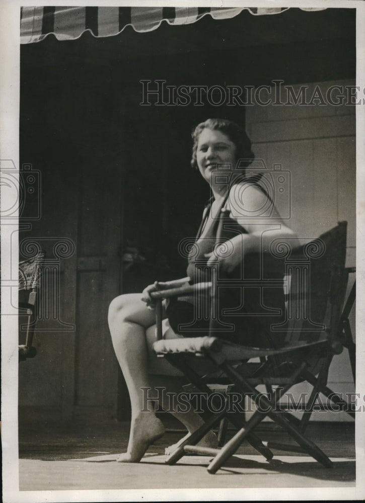 1933 Press Photo Countess Lorenda Piccio, at the Romney Plaza in Miami, Fl.