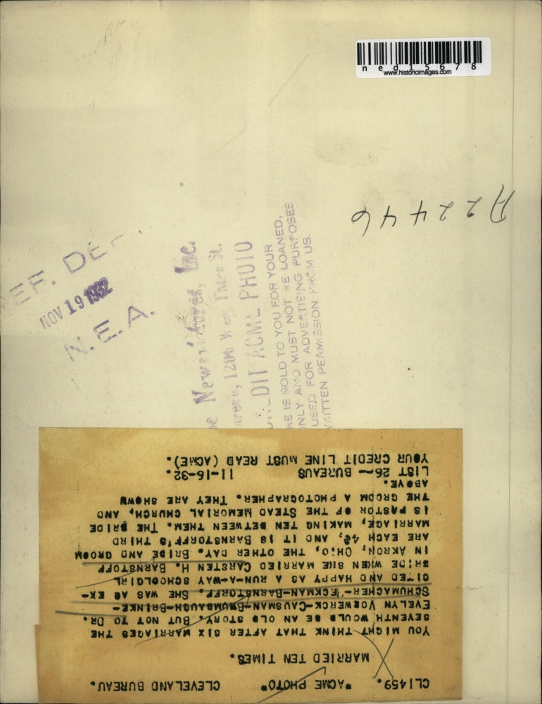 1932 Media Photo Dr Evelyn V CBBSE Barnstoff & husband Carsten Barnstoff