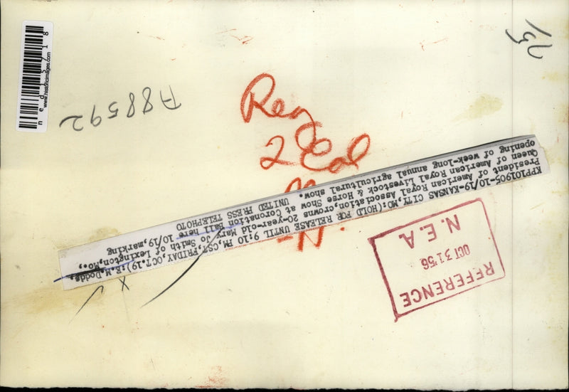 Load image into Gallery viewer, 1956 Media Photo Kansas City Mo EM Dodds President of American Royal Association
