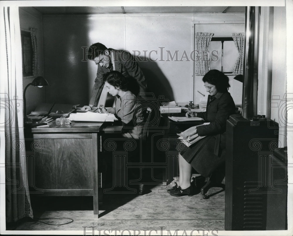 1942 Press Photo Wash DC Porter Mansion used as workers office space in trailers