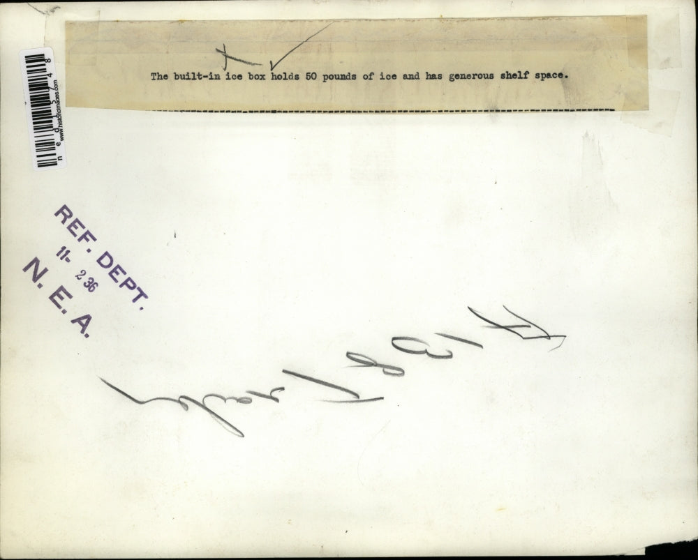 1936 Media Photo Interior of a mobile trailer home on display built in storage