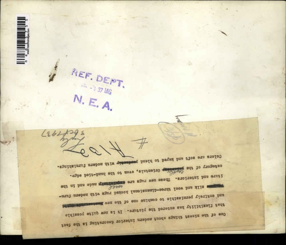 1937 Press Photo interior decorating photo