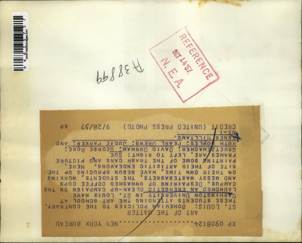 1957 Media Photo St. Louis Students cleaning and painting